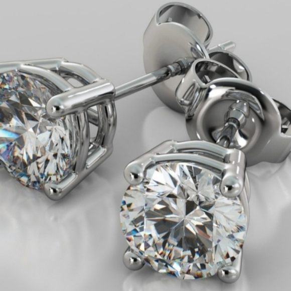 Elegant 6ct Certified Moissanite Silver Stud Earrings - Picture 6 of 8